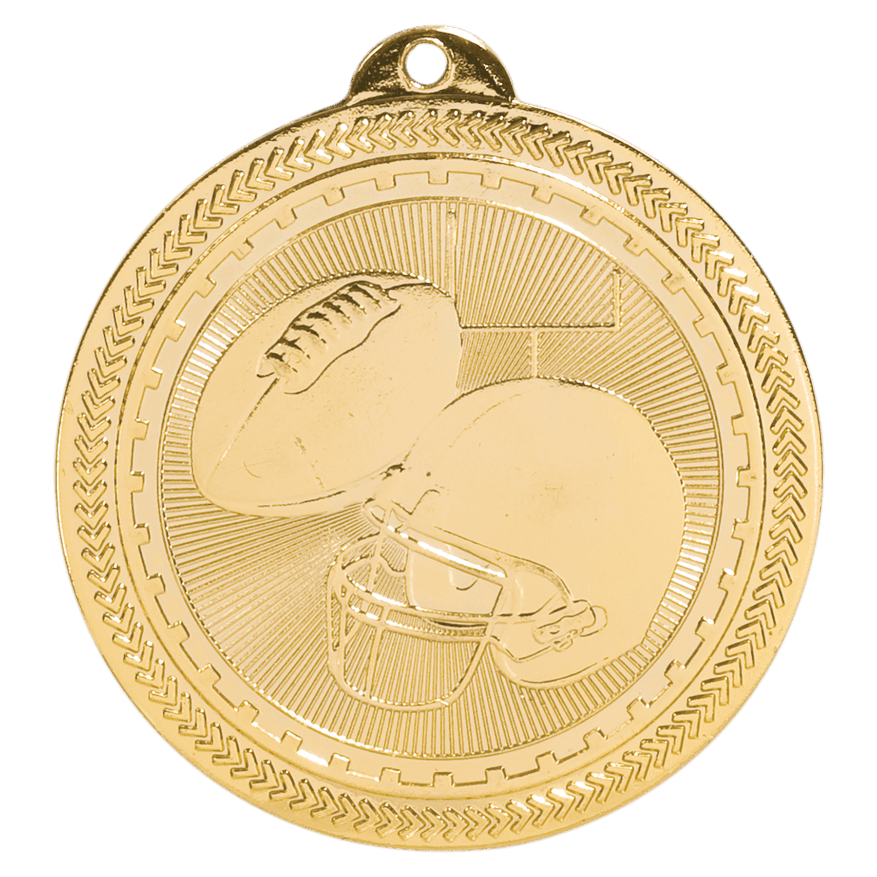 2" Football Laserable BriteLazer Medal