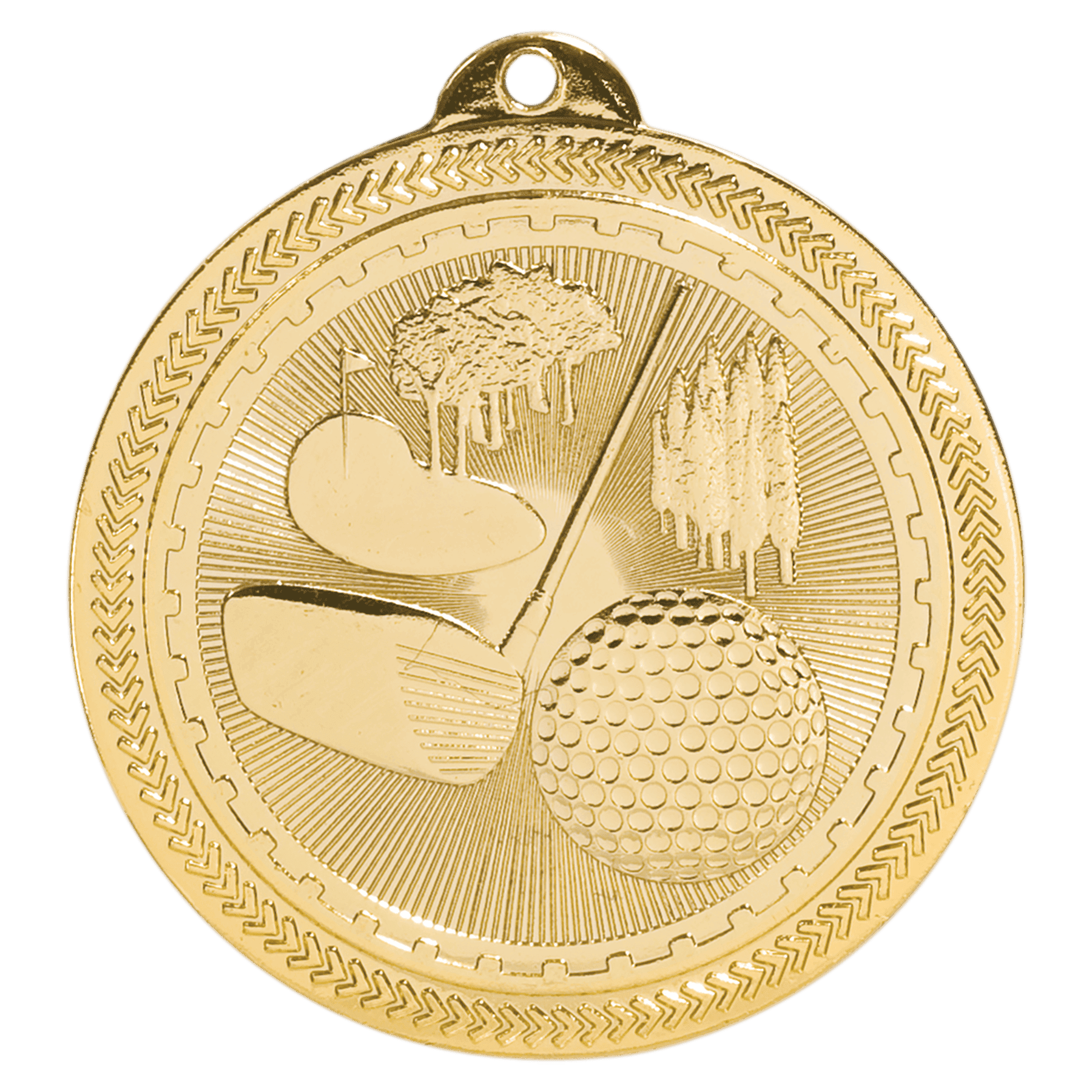 2" Golf Laserable BriteLazer Medal
