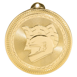 2" Racing Laserable BriteLazer Medal