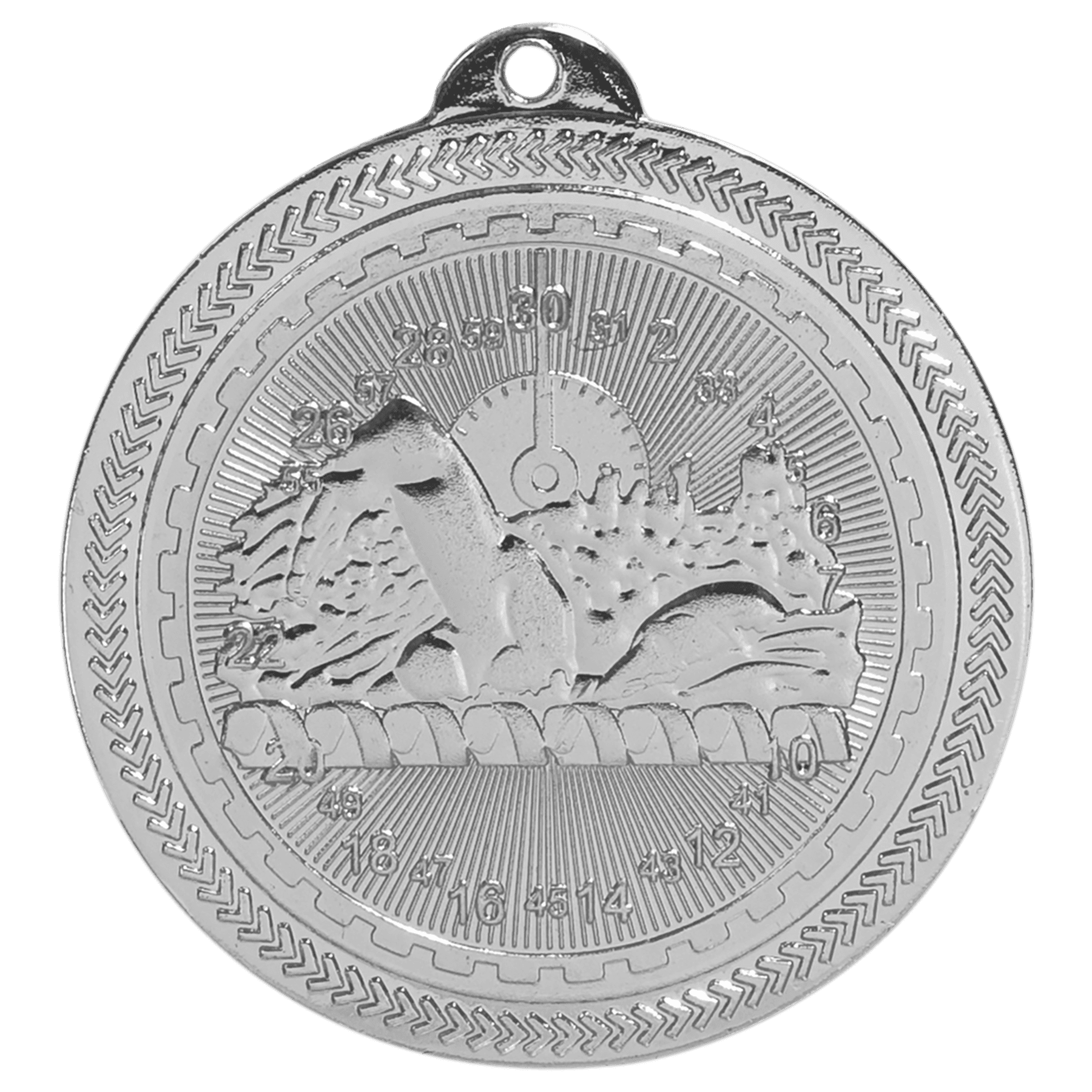 2" Swimming Laserable BriteLazer Medal