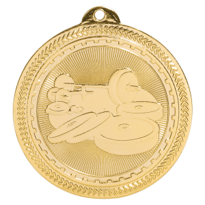 2" Weightlifting Laserable BriteLazer Medal