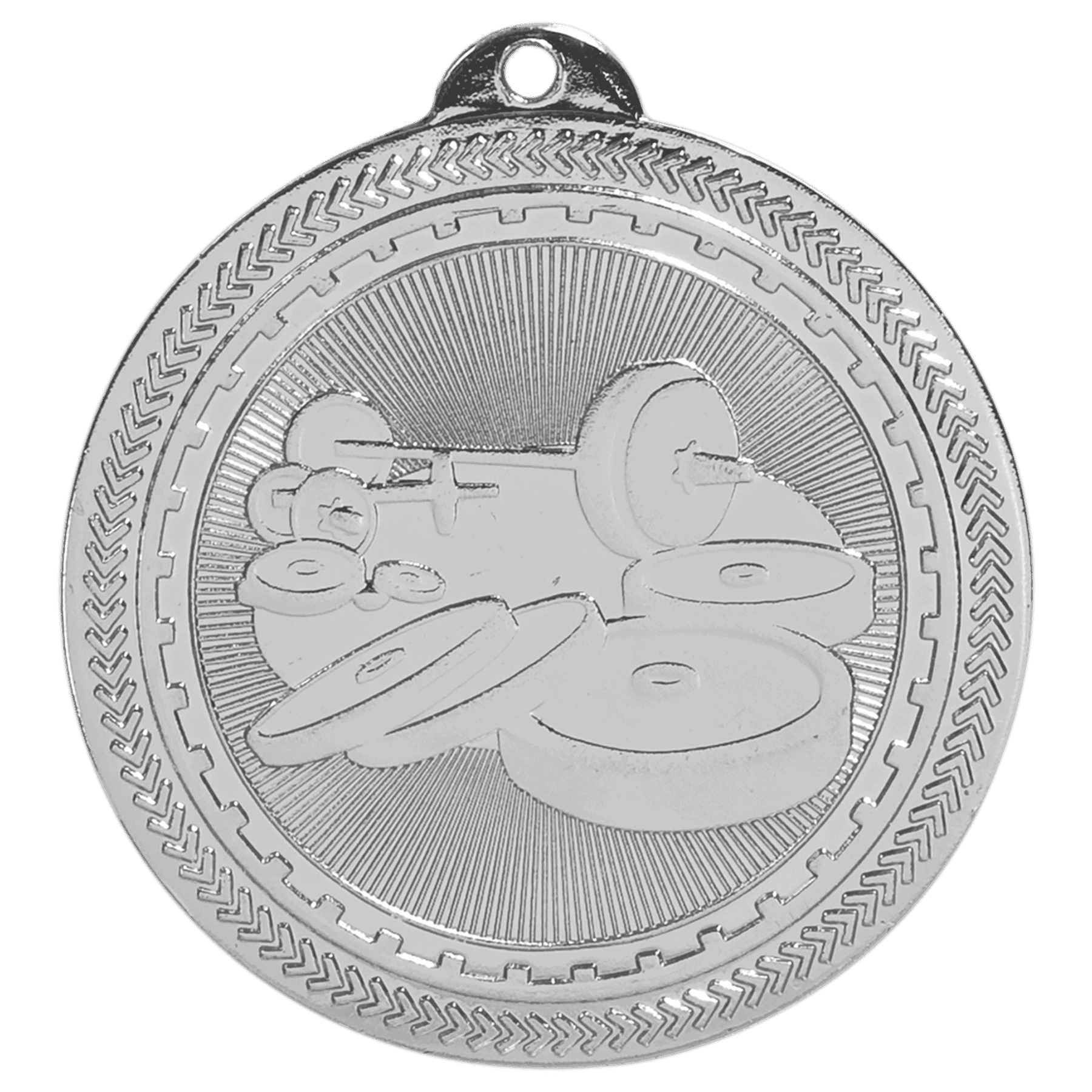2" Weightlifting Laserable BriteLazer Medal