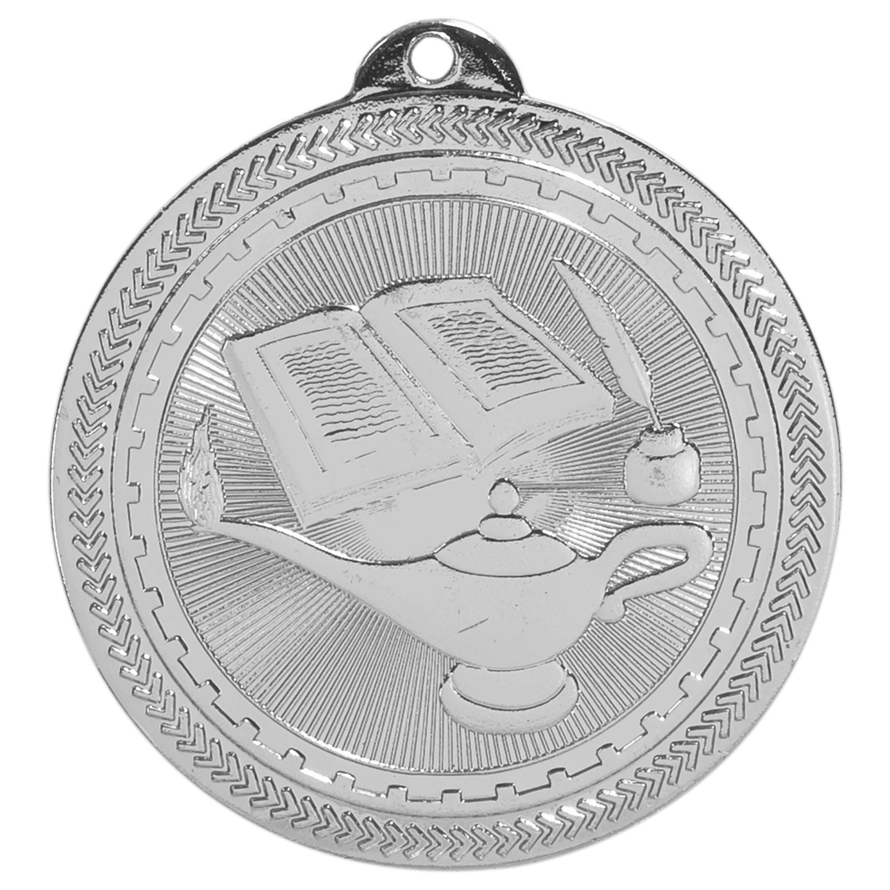 2" Lamp of Knowledge Laserable BriteLazer Medal
