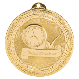 2" Perfect Attendance Laserable BriteLazer Medal