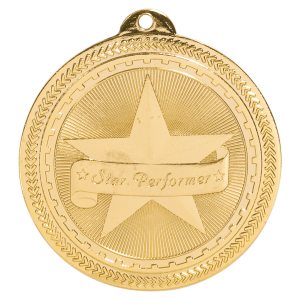 2" Star Performer Laserable BriteLazer Medal