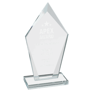 6 3/4" Diamond Clear Glass Award