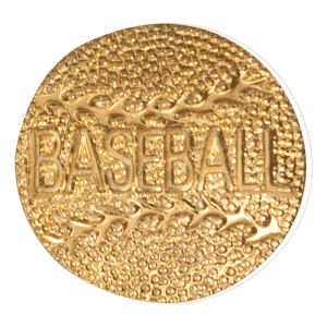 Gold Baseball Metal Chenille Letter Insignia