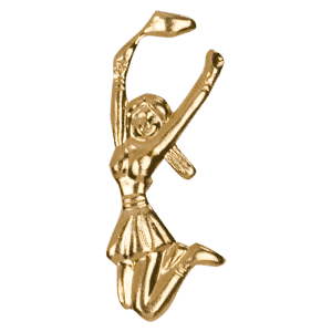 Gold Cheerleader Metal Chenille Letter Insignia