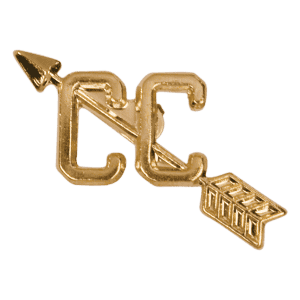 Gold Cross Country Metal Chenille Letter Insignia