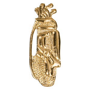Gold Golf Bag Metal Chenille Letter Insignia