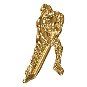 Gold Ice Hockey Metal Chenille Letter Insignia