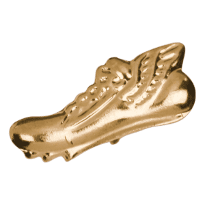 Gold Winged Track Shoe Metal Chenille Letter Insignia