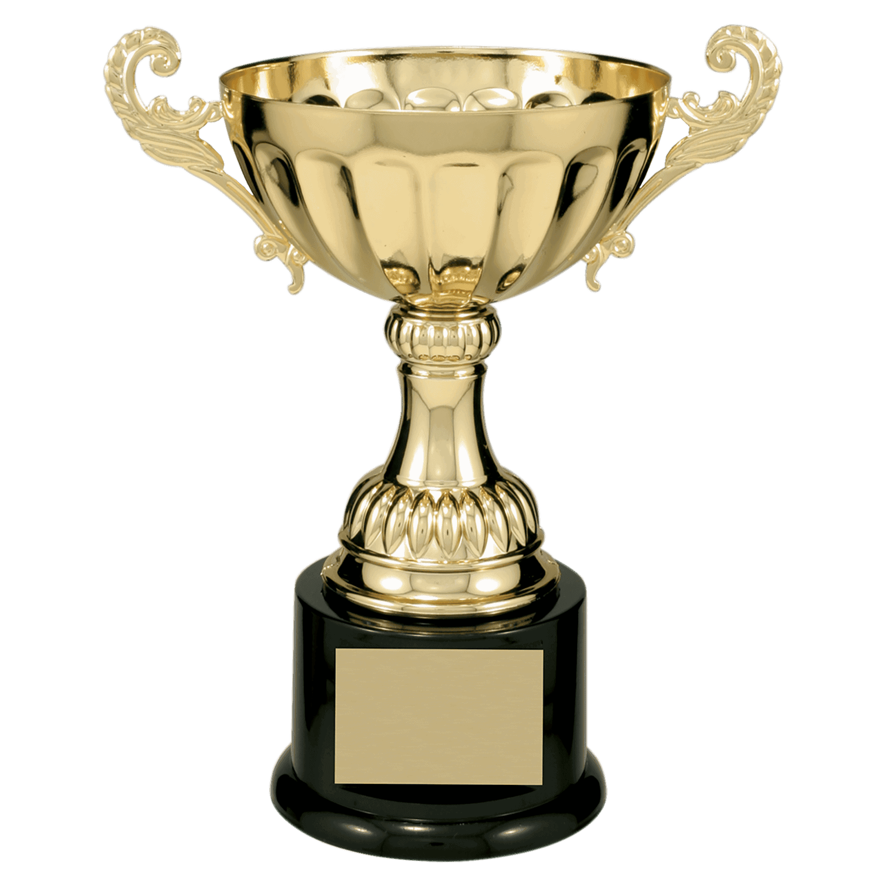 8 1/2" Completed Metal Cup Trophy on Plastic Base