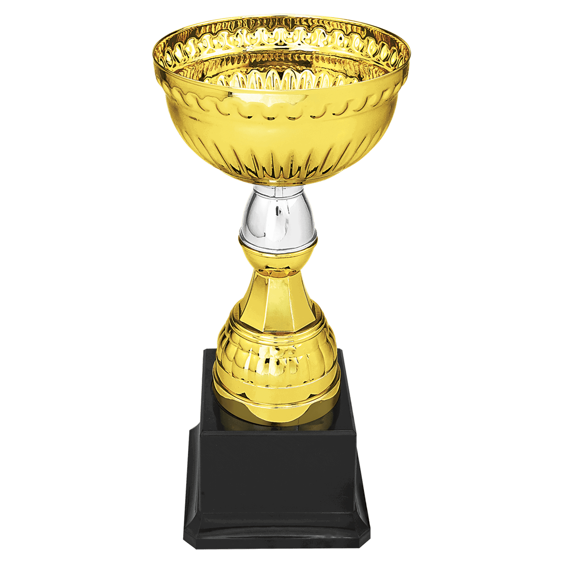 8" Gold & Silver Metal Cup with Plastic Stem and Base