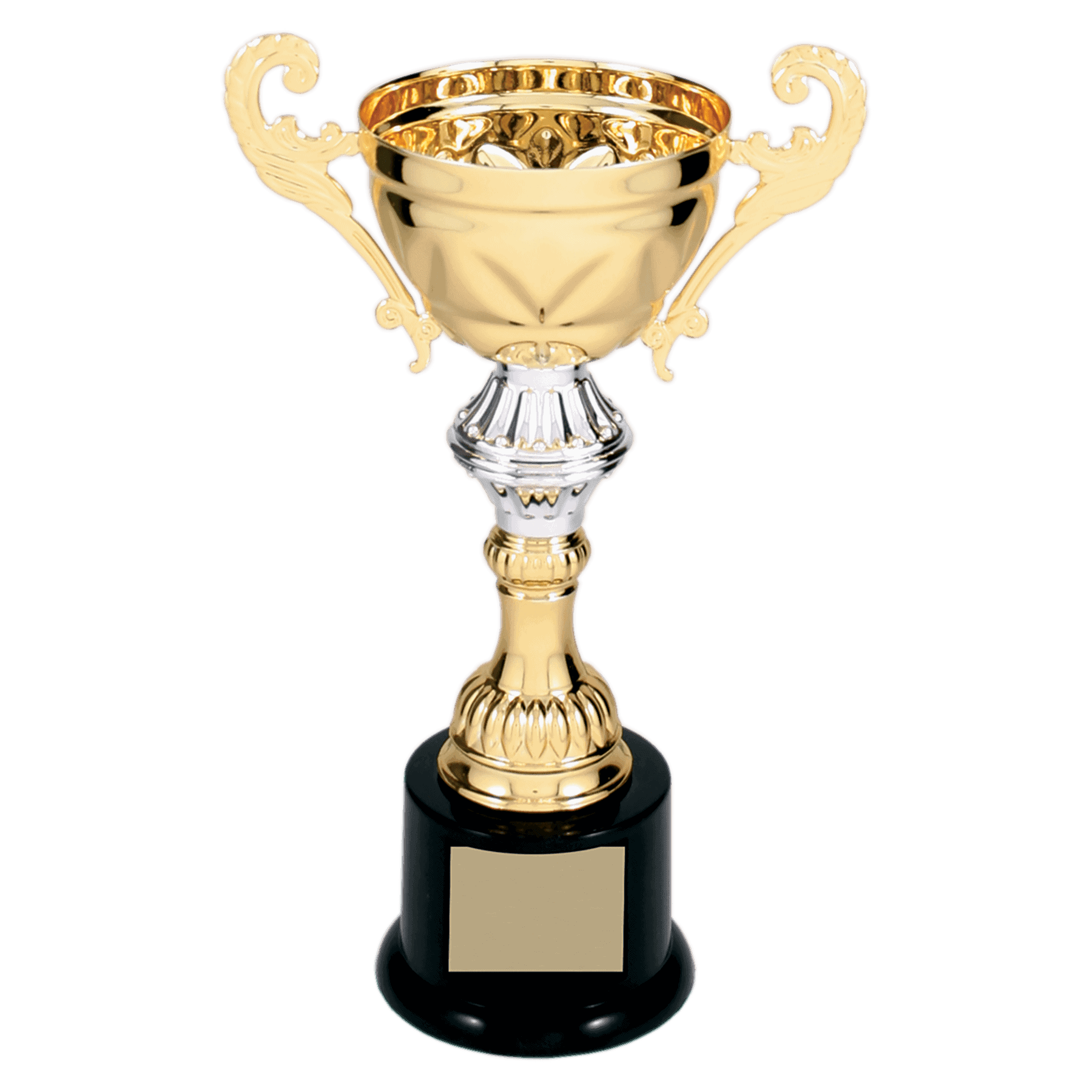 8 3/4" Completed Metal Cup Trophy on Plastic Base