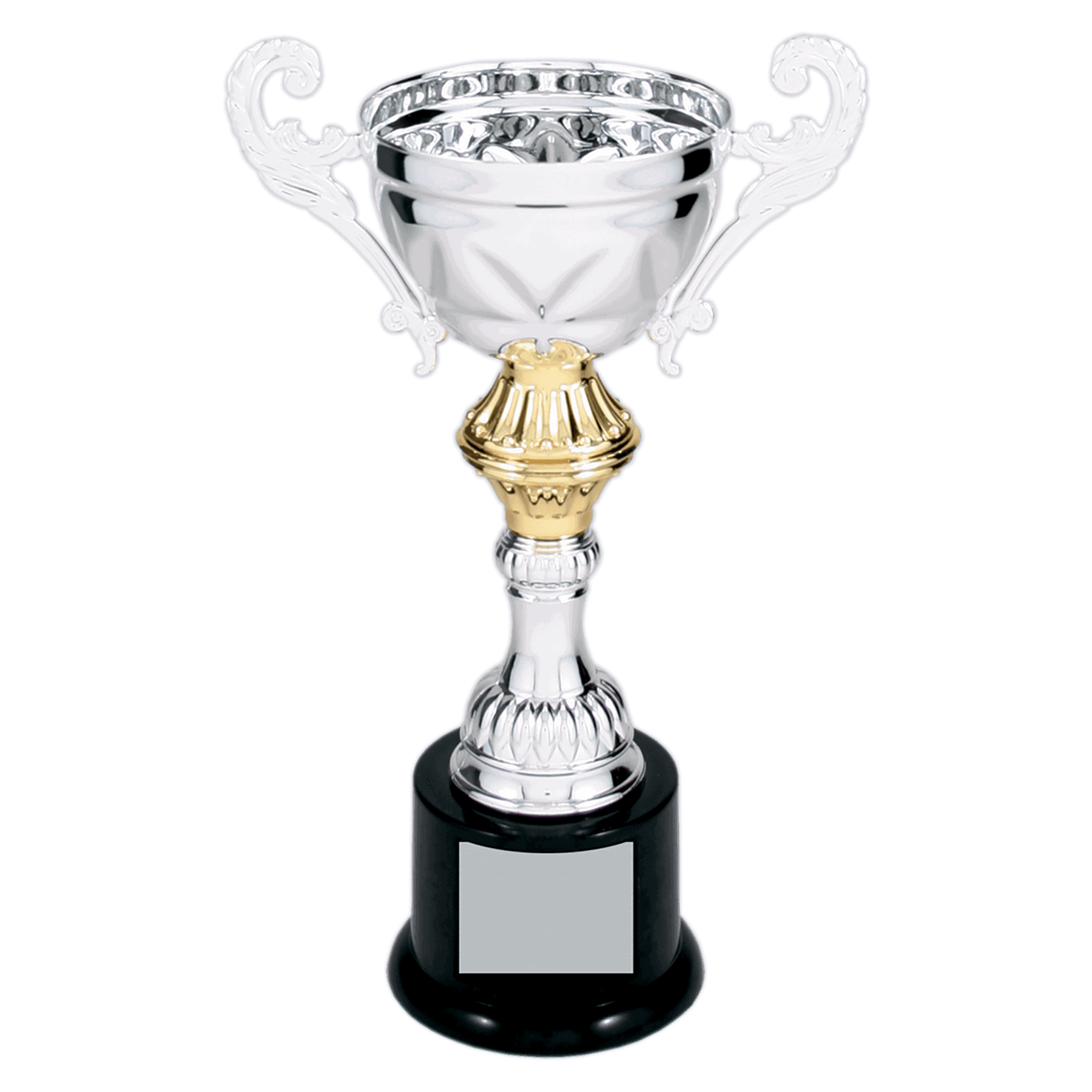 8 3/4" Completed Metal Cup Trophy on Plastic Base