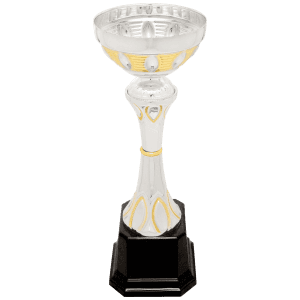 9 3/4" Completed Metal Cup Trophy on Plastic Base