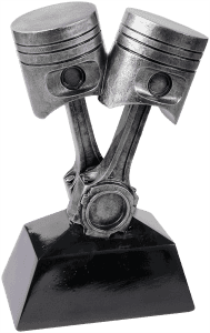 7" Antique Silver Piston Resin