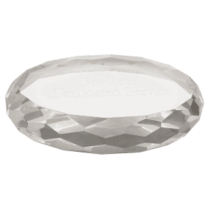 4" x 2 3/4" Clear Oval Crystal Paperweight