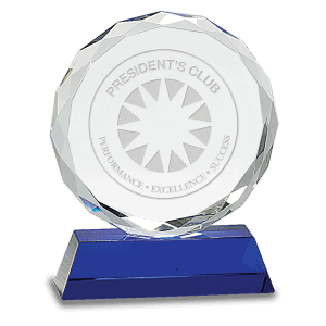 6" Round Facet Crystal on Pedestal Base