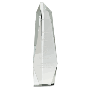12" Clear Crystal Facet Slant-Top Tower