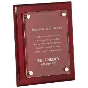 8" x 10" Rosewood Piano Finish Floating Acrylic Plaqueue