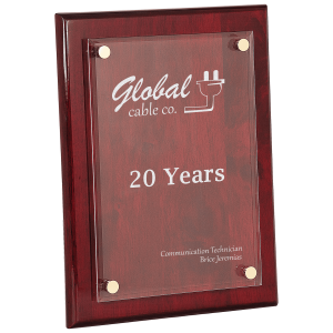 9" x 12" Rosewood Piano Finish Floating Acrylic Plaqueue