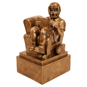 9" Antique Gold Fantasy Football Man in Chair Resin