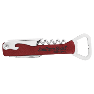 Rose Laserable Leatherette Wine Bottle Opener