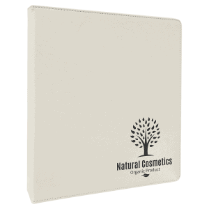 10 1/2" x 11 1/2" White Laserable Leatherette 3 Ring Binder with 1" Slant DRings