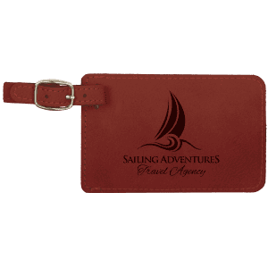 4 1/4" x 2 3/4" Rose Laserable Leatherette Luggage Tag
