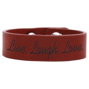 8 1/2" x 3/4" Rose Laserable Leatherette Youth Cuff Bracelet