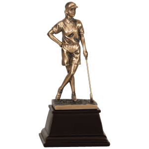 9" Bronze Female Golf Resin Award