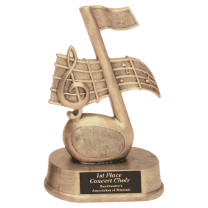 7 3/4" Antique Gold Music Note Resin