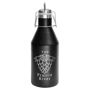Polar Camel 64 oz. Black Vacuum Insulated Growler with Swing-Top Lid