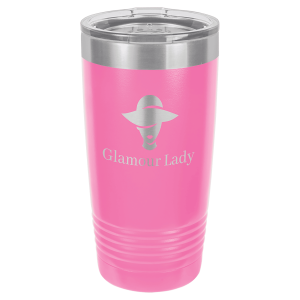 Polar Camel 20 oz. Pink Ringneck Tumbler with Clear Lid