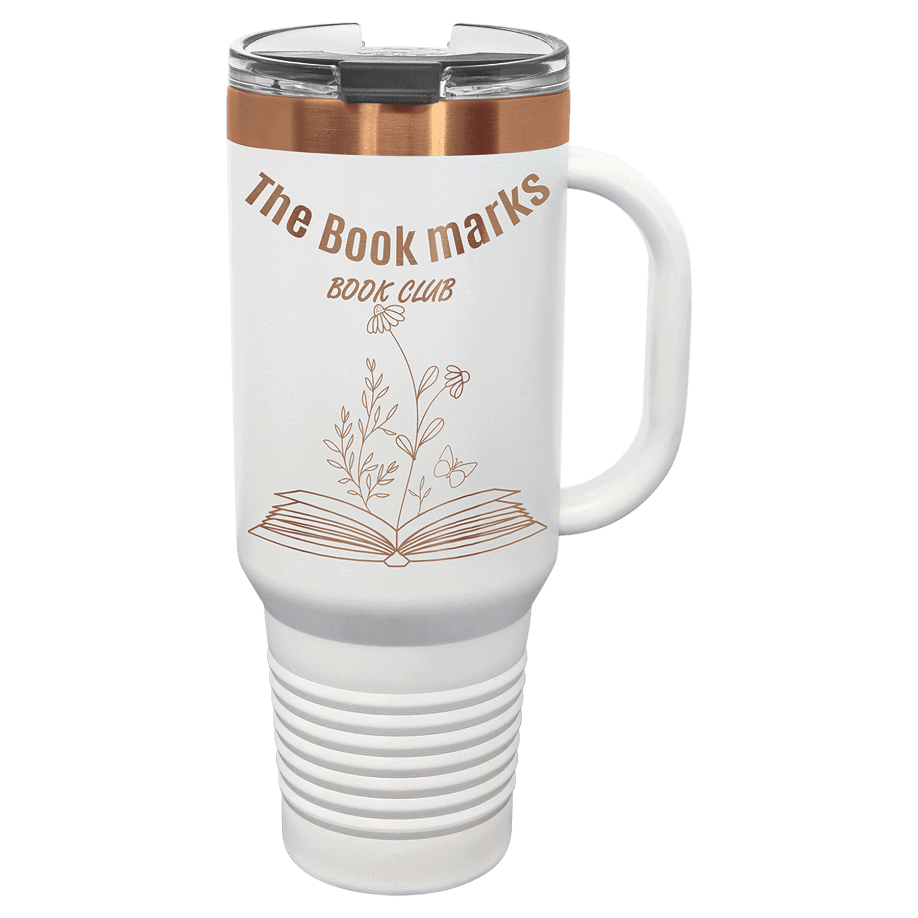 Polar Camel 40 oz. /Rose Gold Travel Mug with Handle & Straw