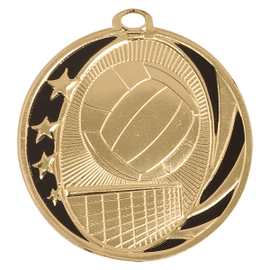 2" Volleyball Laserable MidNite Star Medal