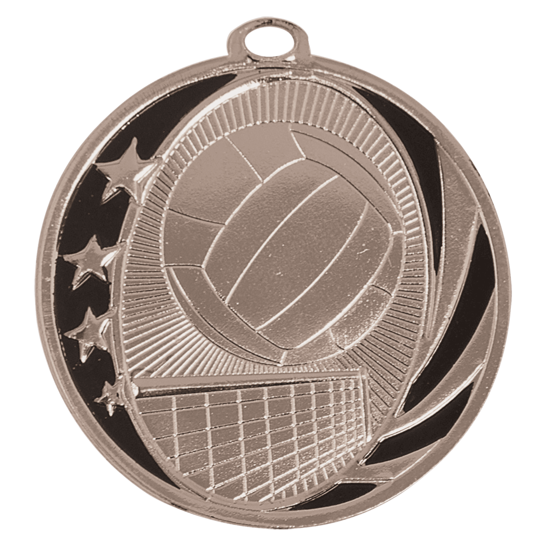 2" Volleyball Laserable MidNite Star Medal