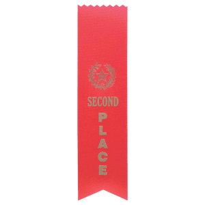 Red 2nd Place Pinked Top Ribbon