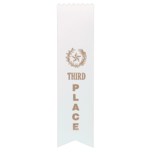 White 3rd Place Pinked Top Ribbon