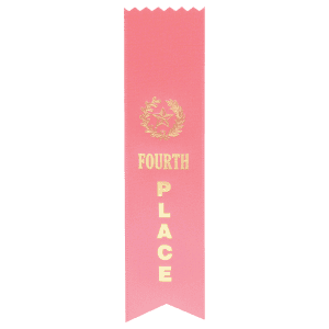Pink 4th Place Pinked Top Ribbon