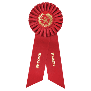 Red 2nd Place Rosette Ribbon