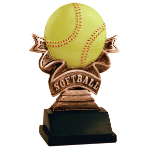 5 1/2" Softball Ribbon Resin