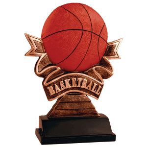 7" Basketball Ribbon Resin