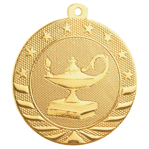 2" Lamp of Knowledge Starbrite Medal