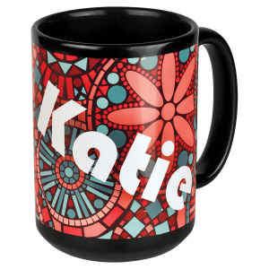 15 oz. Black/White Sublimatable Ceramic Banner Mug