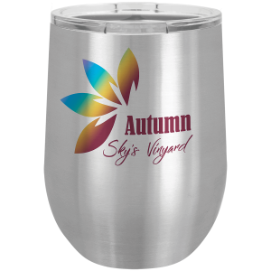 Stainless Steel 12 oz. Sublimatable Polar Camel Stemless Wine Tumbler with Lid