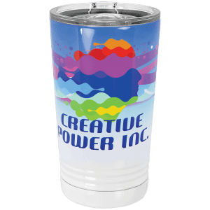White Sublimatable 16 oz. Polar Camel Pint with Slider Lid