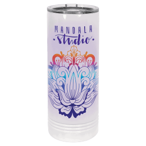 Polar Camel 22 oz. White Sublimatable Skinny Tumbler with Slider Lid